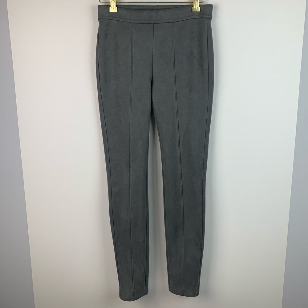 White House Black Market Women Pants The Legging Faux Suede Gray Skinny Size 00